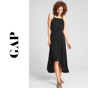 GAP Strappy Jersey Hi-Low Halter Maxi Dress - Medium - Black - NWT